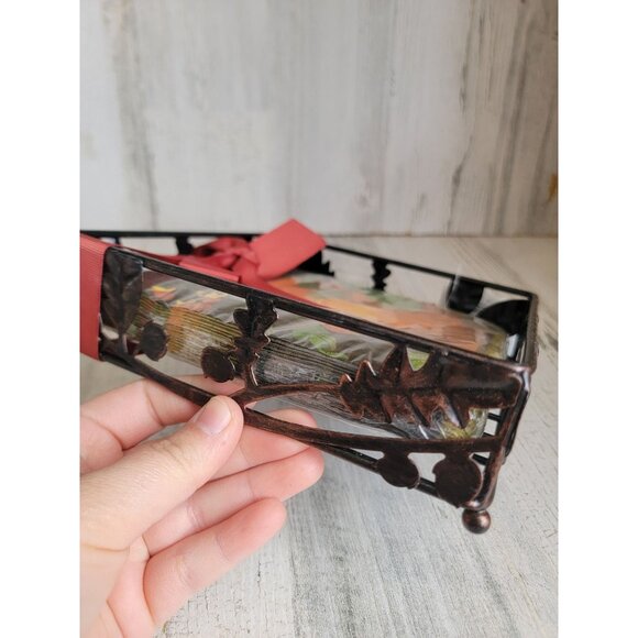 Hallmark Harvest Napkin Basket pumpkin gourds fall home decor - Picture 5 of 6